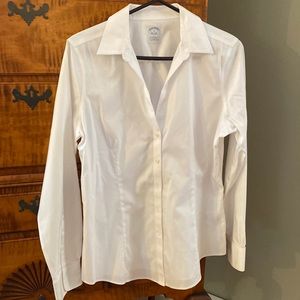 Brooks Brothers fitted, button down, white, no iron shirt. Size 12